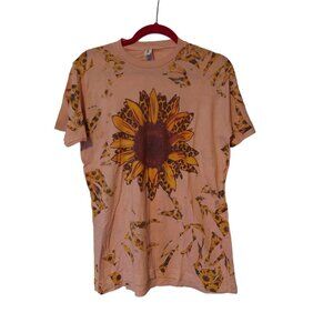 Sunflower Graphic Peach T-Shirt By Tultex M